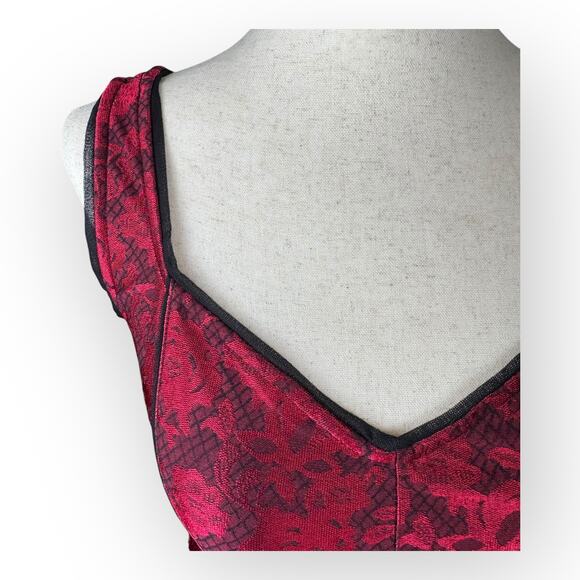 Red and Black Whimsigoth Vamp Sleeveless Bustier Top Small Christmas Valentines - Picture 5 of 8